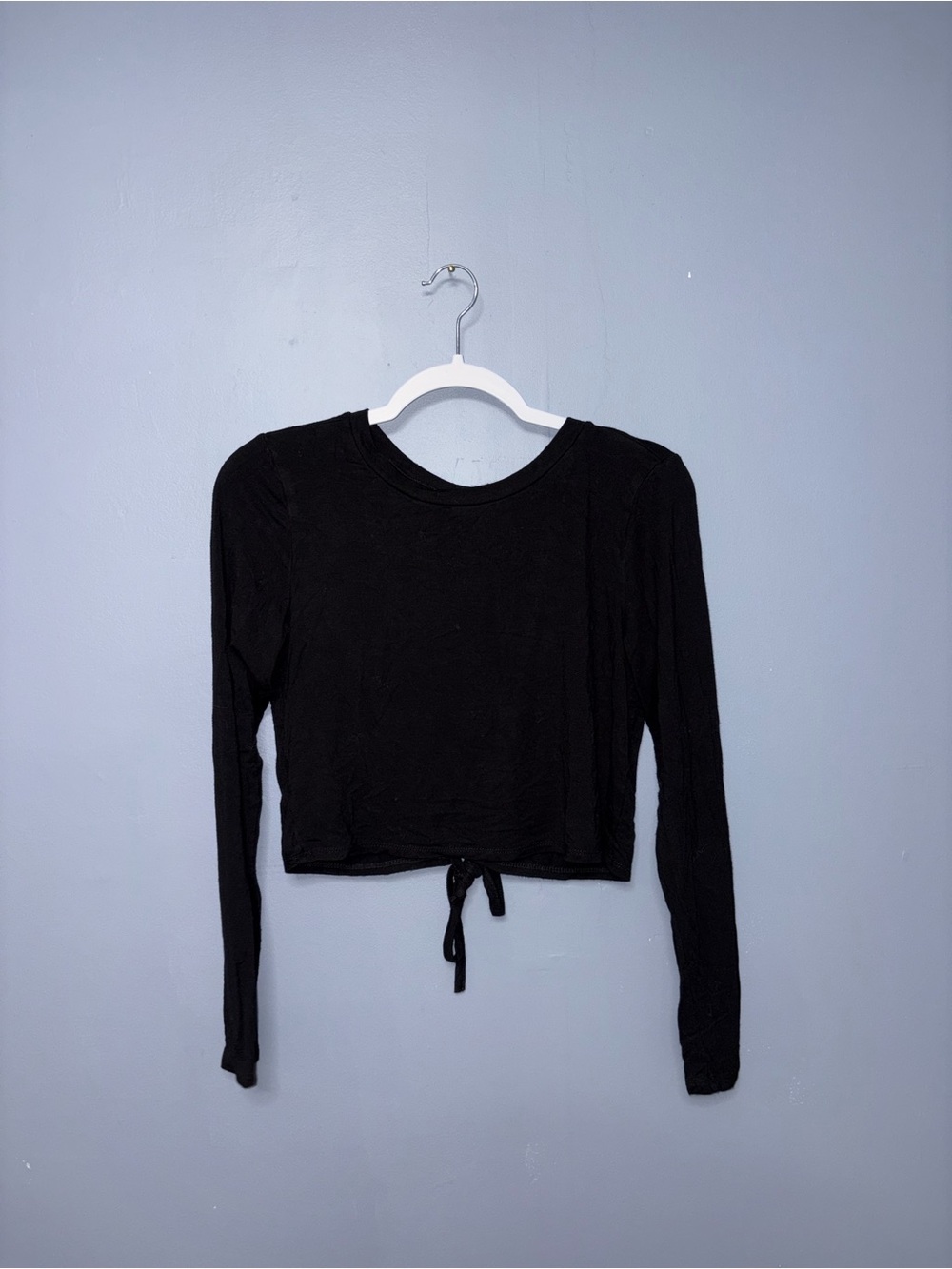 Antistar | Black Open Back Cropped Longsleeve | Size XL